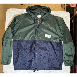 Vintage Walt Disney World Windbreaker Jacket Zip Up Blue Green Adult Large